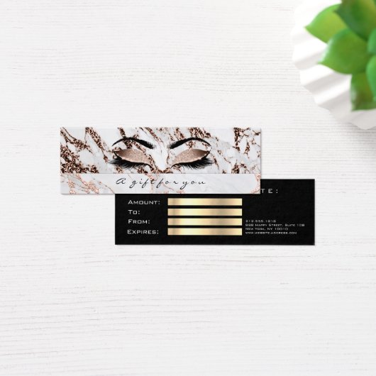 小さいギフト証明書バラ銅ラッシュ化粧 (デスク)