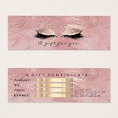 小さいギフト証明書大理石グリッターまばゆみピンク (正面&裏面)