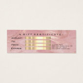 小さいギフト証明書大理石グリッターまばゆみピンク (裏面)