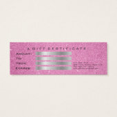 小さいギフト証明書灰色ピンクのまつげメイクアップ (裏面)