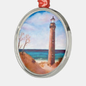 小さいクロテンポイント灯台オーナメント メタルオーナメント (左)