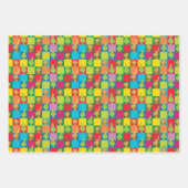 小さいグラインチカラフルャーブロックパターン ラッピングペーパーシート (正面)