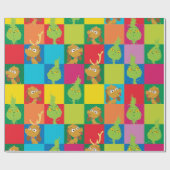 小さいグラインチカラフルャーブロックパターン ラッピングペーパー (フラット)