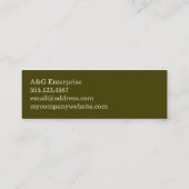 小さいコケの灰色の専門の太字デザイン スキニー名刺 (裏面)