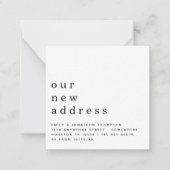 小さいサイズ |新しいシンプルアドレスを移動する写真 ノートカード (正面)