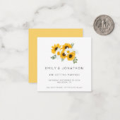 小さいサイズ |素朴ひまわり黄色 ノートカード (正面/裏面インサイチュ)