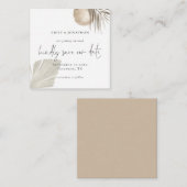 小さいサイズ | Boho Pampas Grassスクリプト日付を保存 ノートカード (正面/裏面)