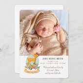 小さいシカの写真の誕生の発表 案内状 (正面/裏面)