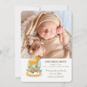 小さいシカの写真の誕生の発表 案内状 (正面)