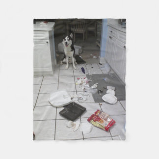 小さいシベリアンハスキーのカスタムなフリースブランケット フリースブランケット