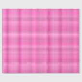 小さいショッキングピンクおよび白い千鳥格子の ラッピングペーパー (フラット)