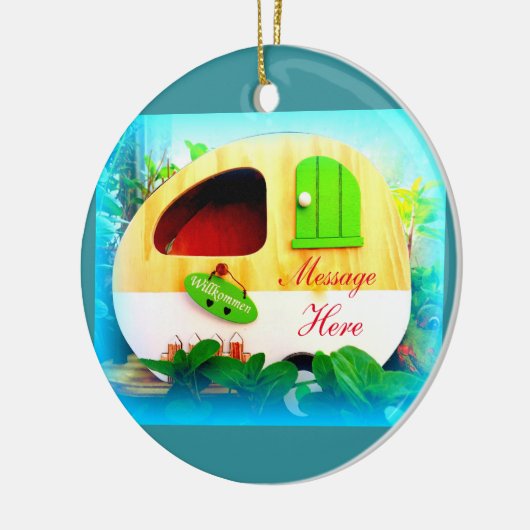 小さいジプシーのキャラバンの家 セラミックオーナメント (左)