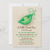 小さいスイートピーは方法ベビーシャワーにあります 招待状 (正面)