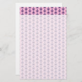 小さいスカルのハートのピンクの紫色のパンクロックパターン 便箋 (正面/裏面)