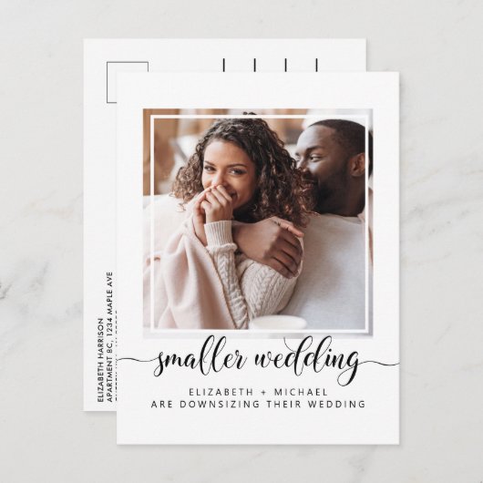 小さいダウンサイ結婚ズの写真 案内ポストカード (正面/裏面)