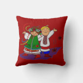 小さいダンサーのウクライナの民芸 クッション (裏面)