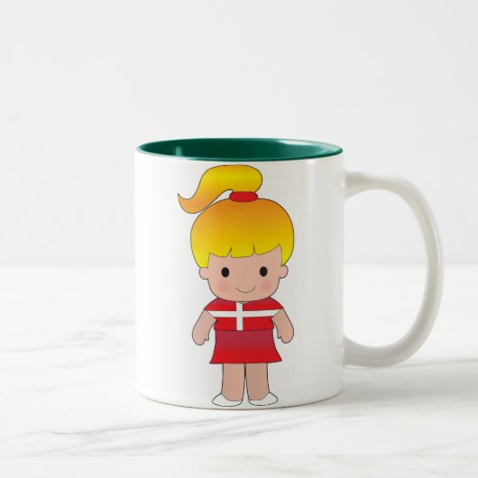 小さいデンマークの女の子 ツートーンマグカップ (右)