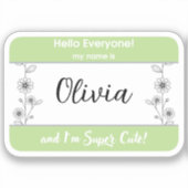 小さいトット名ラベル名生まれたばかりの前タグのアナウンス シール (正面)