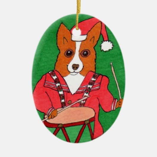 小さいドラマーの男の子 セラミックオーナメント (正面)