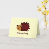 小さいハリネズミ! カード (黄色い花)