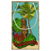 小さいハワイアンのTiki Mele Kalikimakaのクリスマス スモールペーパーバッグ (裏面)