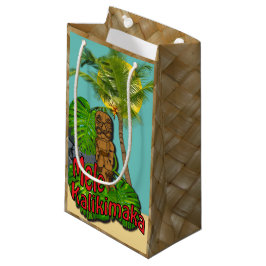 小さいハワイアンのTiki Mele Kalikimakaのクリスマス スモールペーパーバッグ