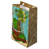 小さいハワイアンのTiki Mele Kalikimakaのクリスマス スモールペーパーバッグ (裏面アングル)