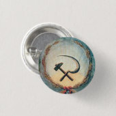 小さいハンマー及び鎌のムギ1つの¼のインチ円形ボタン 缶バッジ (正面&裏面)