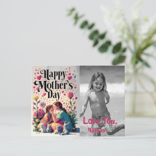 *~*小さいハートお洒落母の日の写真AP72 シーズンポストカード (スタンド正面)