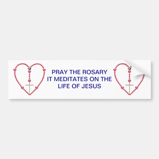 小さいハートの数珠 バンパーステッカー (正面)