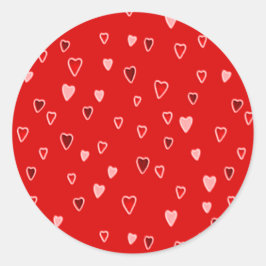 小さいハートオン赤 ラウンドシール