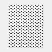 小さいハートパターン |可愛モダンい白黒ガーリー フリースブランケット (正面)