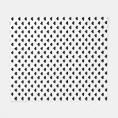 小さいハートパターン |可愛モダンい白黒ガーリー フリースブランケット (正面(横))