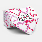 小さいハートピンクレッドLOVEネックタイ ネクタイ (ロール)
