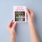 小さいハート救バジェット日付カードMagenta チラシ (手)