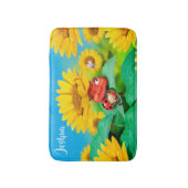 小さいバス・マットのヒマワリのてんとう虫 バスマット (正面縦)
