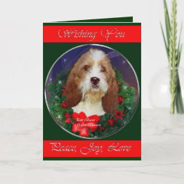 小さいバセット犬のGriffon Vendeenのクリスマスのギフト シーズンカード