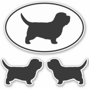 小さいバセット犬Griffon Vendeenはステッカーのシルエットを描きます シール