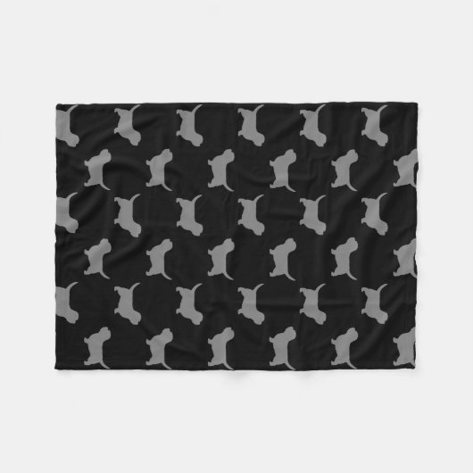 小さいバセット犬Griffon Vendeenはパターンのシルエットを描きます フリースブランケット (正面(横))