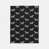 小さいバセット犬Griffon Vendeenはパターンのシルエットを描きます フリースブランケット (正面)