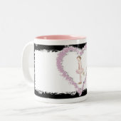 小さいバレリーナの保有物はハートのマグに上がりました ツートーンマグカップ (正面左)