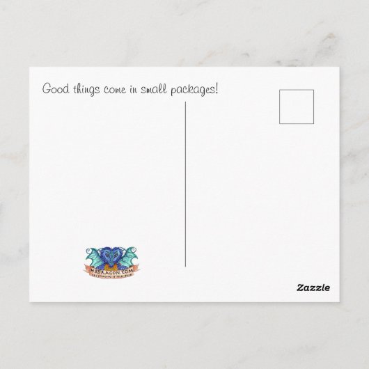 小さいパッケ来ージで良い物 – はがき (裏面)