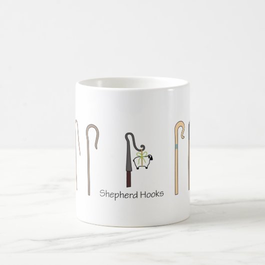 小さいヒツジのデザインの羊飼いのホックのマグ コーヒーマグカップ (中央)