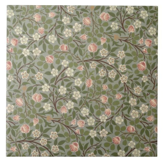 小さいピンクおよび白い花の壁紙のデザイン タイル (正面)