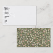 小さいピンクおよび白い花の壁紙のデザイン 名刺 (正面/裏面)