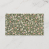 小さいピンクおよび白い花の壁紙のデザイン 名刺 (裏面)