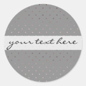 小さいフェイクバラ金ゴールドグレー水玉模様パターン ラウンドシール (正面)