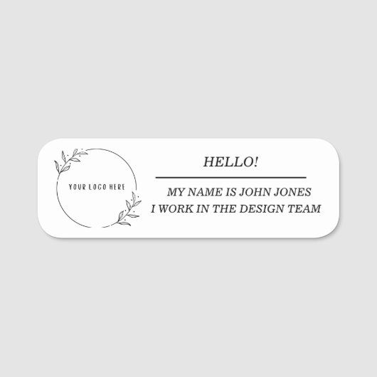 小さいフォーマルクラシック名前タグ 名札 (正面)