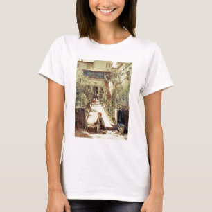 小さいフラワー・ガール(キャンバスの油) Tシャツ