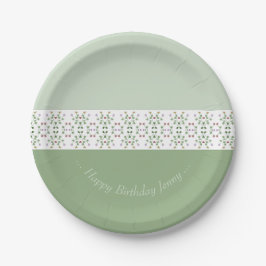 小さいフローラアクセント付きパターン ペーパープレート